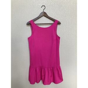 BCBG hot Pink Mini Dress Small sleeveless city drop waist chic modest Barbie